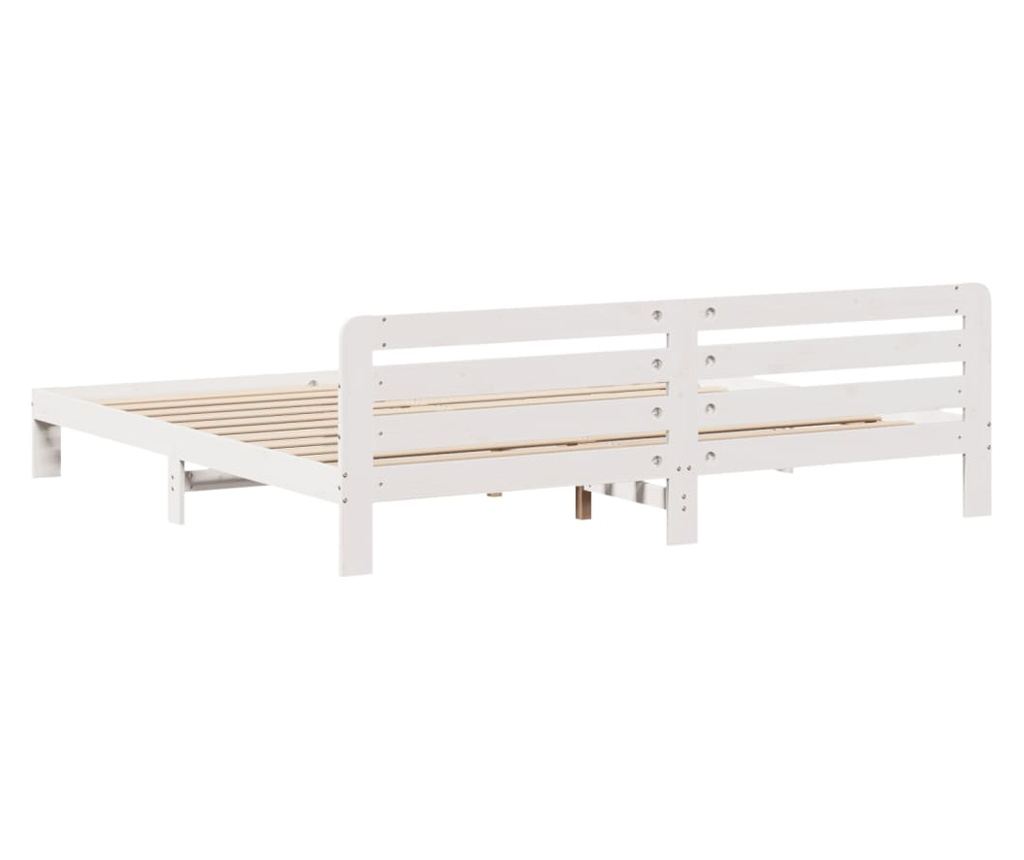 fehér tömör fenyőfa ágy matrac nélkül 180 x 200 cm - 6