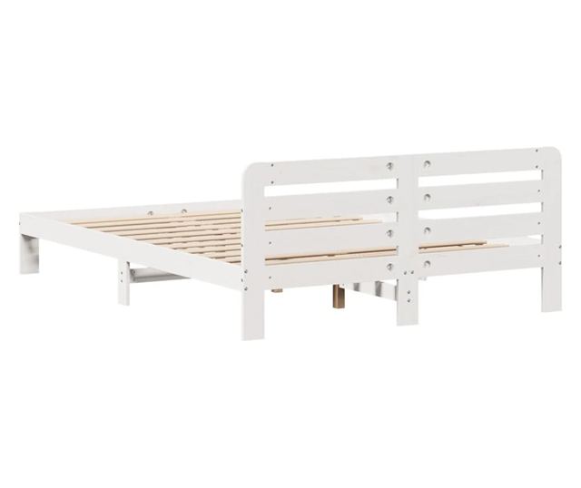 fehér tömör fenyőfa ágy matrac nélkül 120 x 190 cm