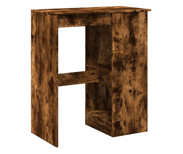 füstös tölgy szerelt fa bárasztal tárolókkal 90x47,5x103,5 cm