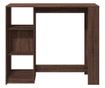 barna tölgy színű szerelt fa bárasztal polccal 124x46x103,5 cm