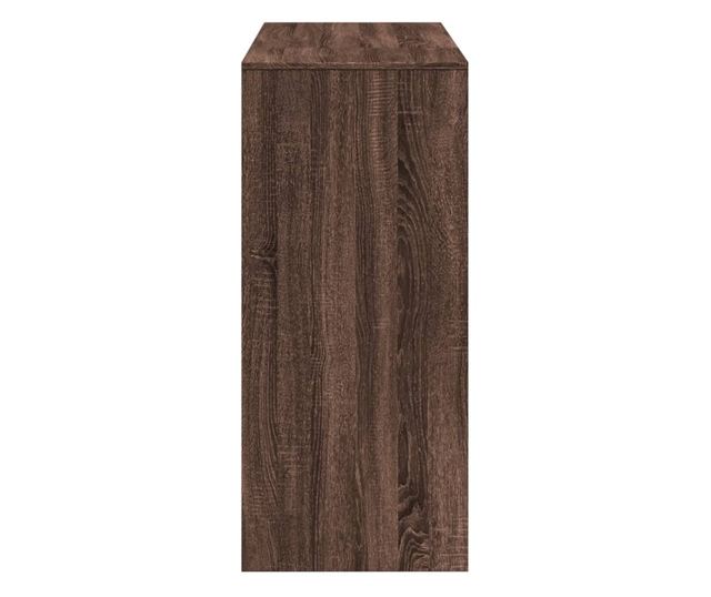 barna tölgy színű szerelt fa bárasztal polccal 124x46x103,5 cm