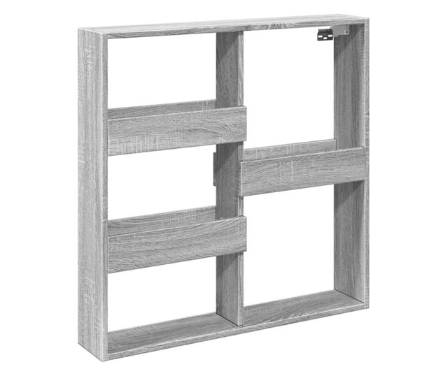 szürke sonoma színű szerelt fa faliszekrény 80 x 15 x 80 cm