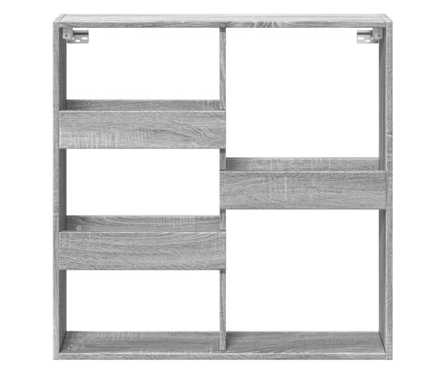 szürke sonoma színű szerelt fa faliszekrény 80 x 15 x 80 cm