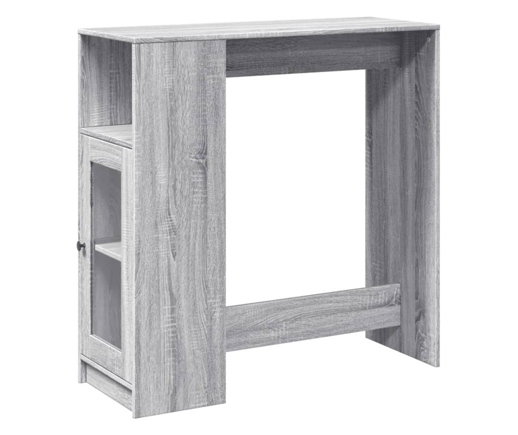 szürke sonoma szerelt fa bárasztal tárolókkal 101x40x103,5 cm - 2