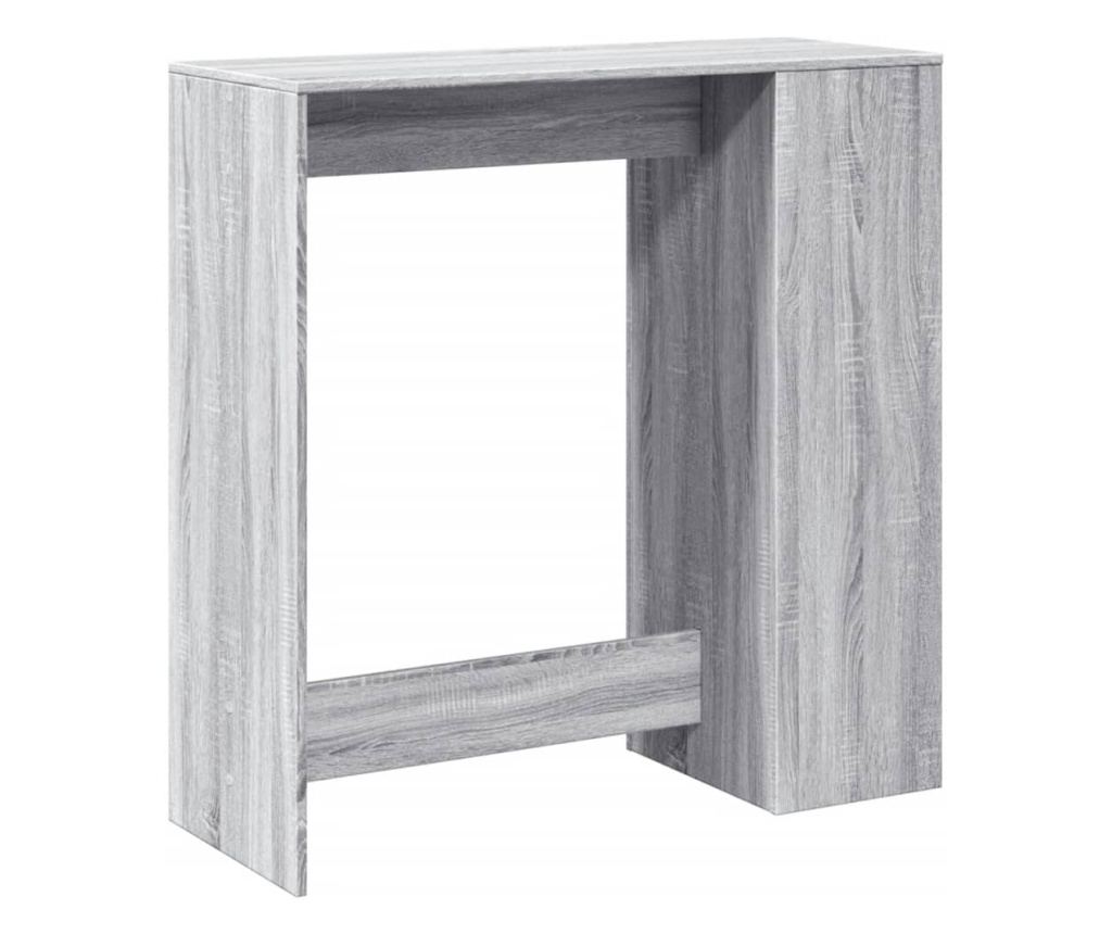 szürke sonoma szerelt fa bárasztal tárolókkal 101x40x103,5 cm - 7