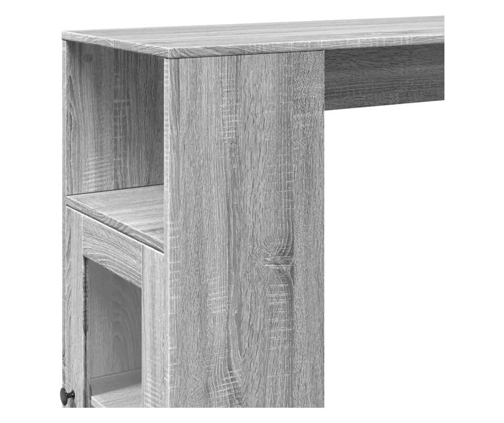 szürke sonoma szerelt fa bárasztal tárolókkal 101x40x103,5 cm - 9