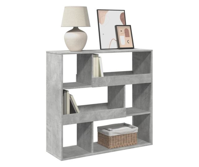 betonszürke térelválasztó könyvszekrény 100 x 33 x 94,5 cm