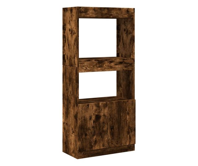 füstös tölgy színű szerelt fa magasszekrény 63 x 33 x 140 cm