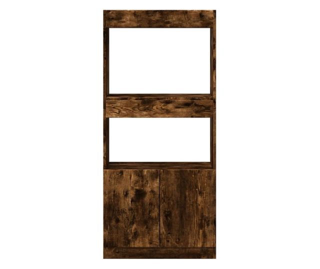 füstös tölgy színű szerelt fa magasszekrény 63 x 33 x 140 cm