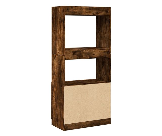 füstös tölgy színű szerelt fa magasszekrény 63 x 33 x 140 cm