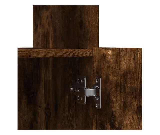 füstös tölgy színű szerelt fa magasszekrény 63 x 33 x 140 cm