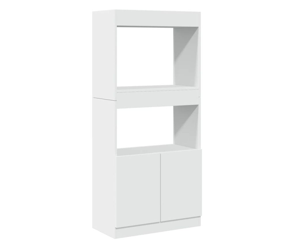 fehér szerelt fa magasszekrény 63 x 33 x 140 cm - 2