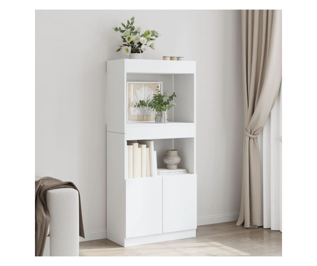 fehér szerelt fa magasszekrény 63 x 33 x 140 cm - 3