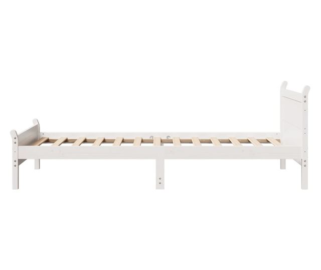 fehér tömör fenyőfa ágy matrac nélkül 75 x 190 cm