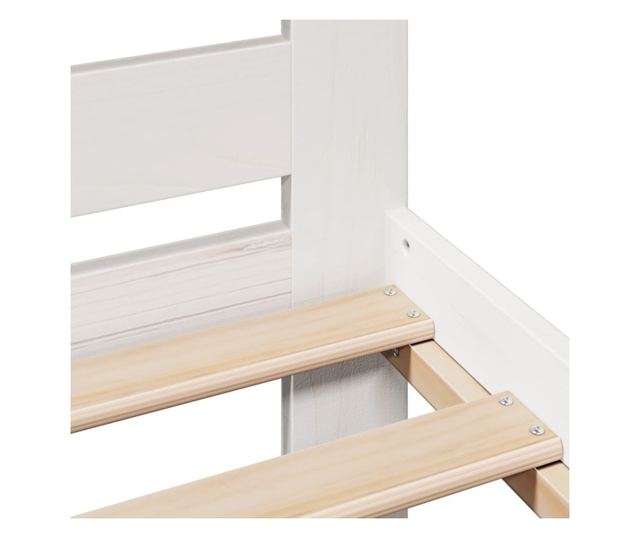 fehér tömör fenyőfa ágy matrac nélkül 120 x 190 cm