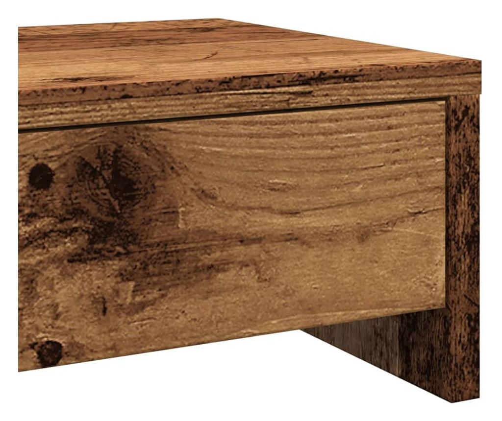 Stojan na monitor se zásuvkami old wood 50x27x15 cm kompozit - 8