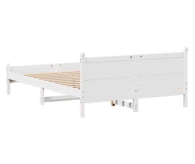 fehér tömör fenyőfa ágy matrac nélkül 160 x 200 cm