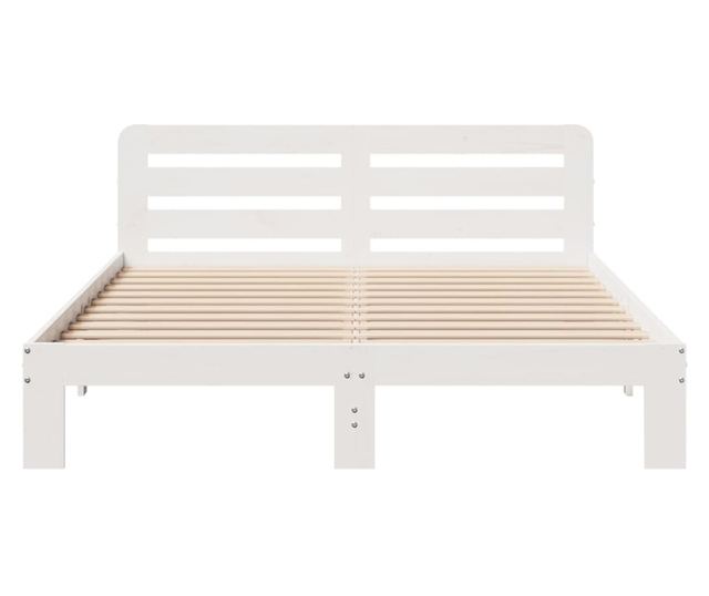 fehér tömör fenyőfa ágy matrac nélkül 120 x 190 cm