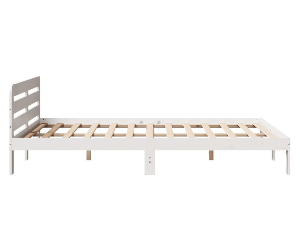 fehér tömör fenyőfa ágy matrac nélkül 120 x 200 cm - 5