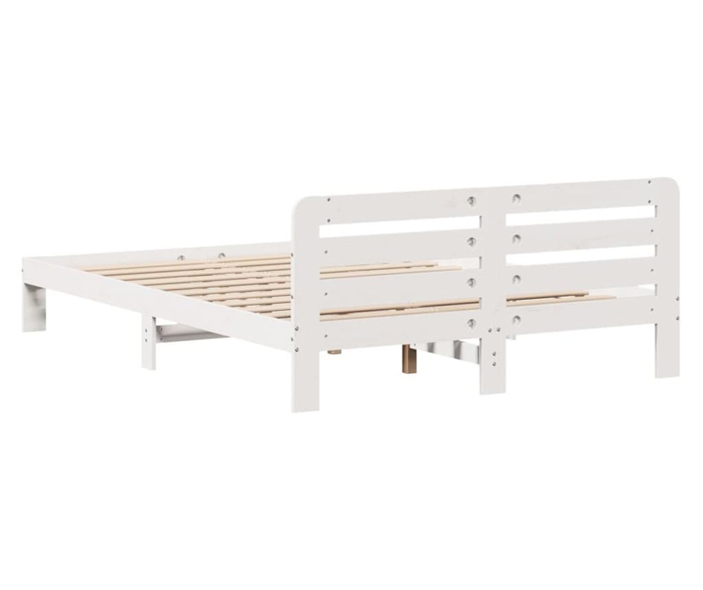 fehér tömör fenyőfa ágy matrac nélkül 150 x 200 cm - 6