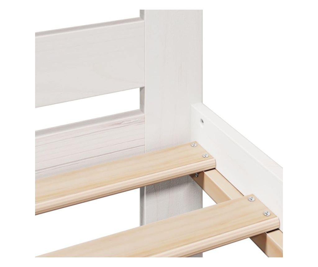 fehér tömör fenyőfa ágy matrac nélkül 120 x 200 cm - 7