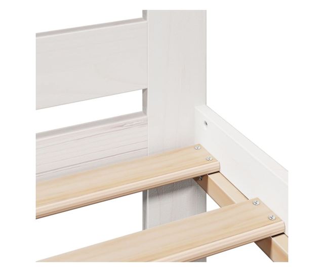 fehér tömör fenyőfa ágy matrac nélkül 75 x 190 cm