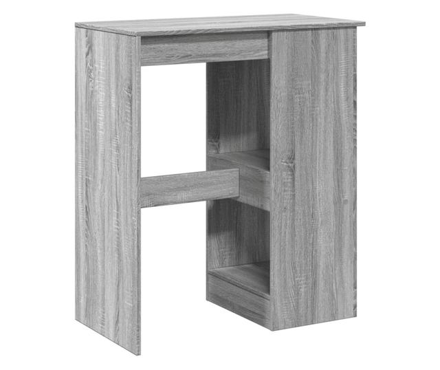 szürke sonoma szerelt fa bárasztal tárolókkal 90x47,5x103,5 cm