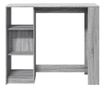 szürke sonoma szerelt fa bárasztal polccal 124 x 46 x 103,5 cm