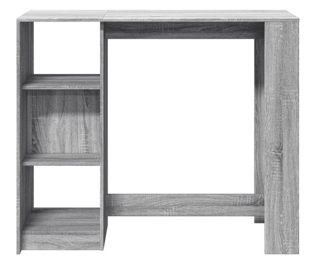 szürke sonoma szerelt fa bárasztal polccal 124 x 46 x 103,5 cm