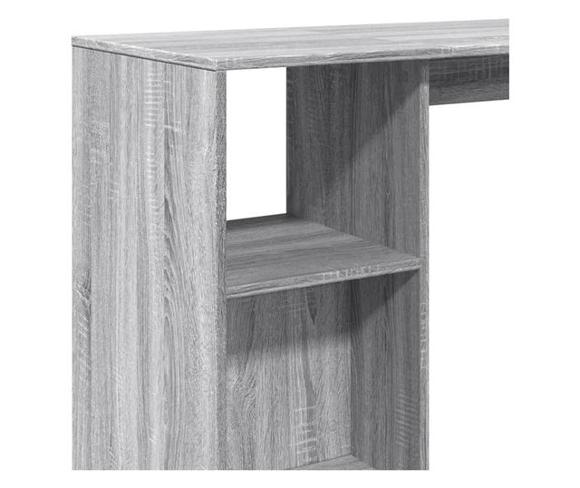 szürke sonoma szerelt fa bárasztal polccal 124 x 46 x 103,5 cm