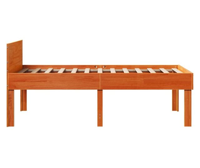 viaszbarna tömör fenyőfa ágy matrac nélkül 75 x 190 cm