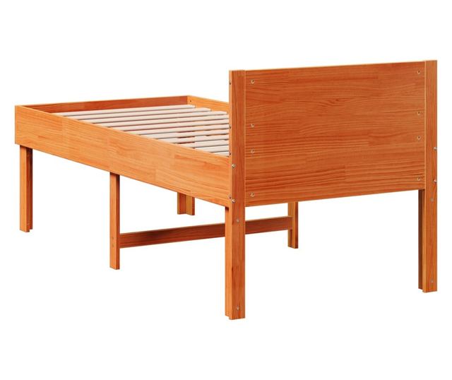 viaszbarna tömör fenyőfa ágy matrac nélkül 75 x 190 cm