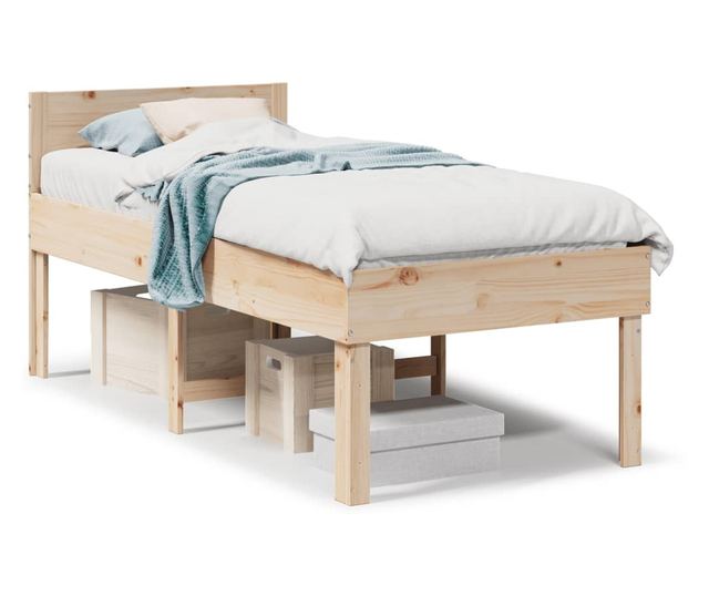 tömör fenyőfa ágy matrac nélkül 75 x 190 cm