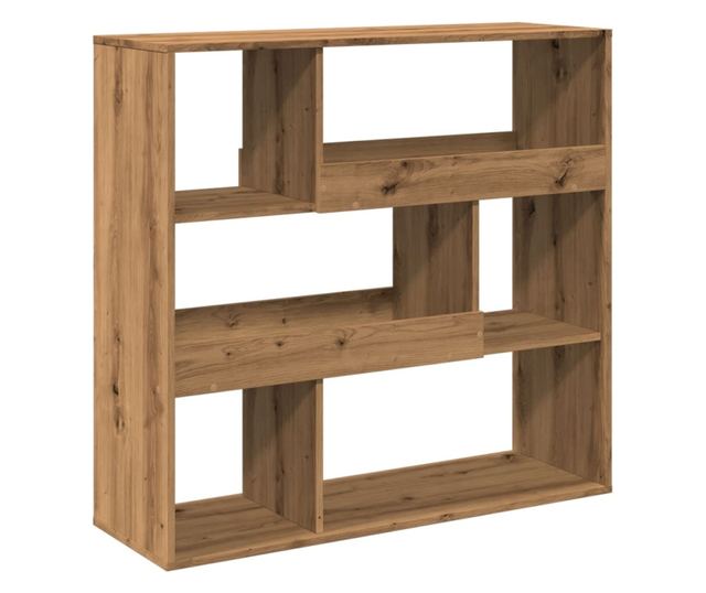 kézműves tölgy színű könyvszekrény/térelválasztó 100x33x94,5 cm