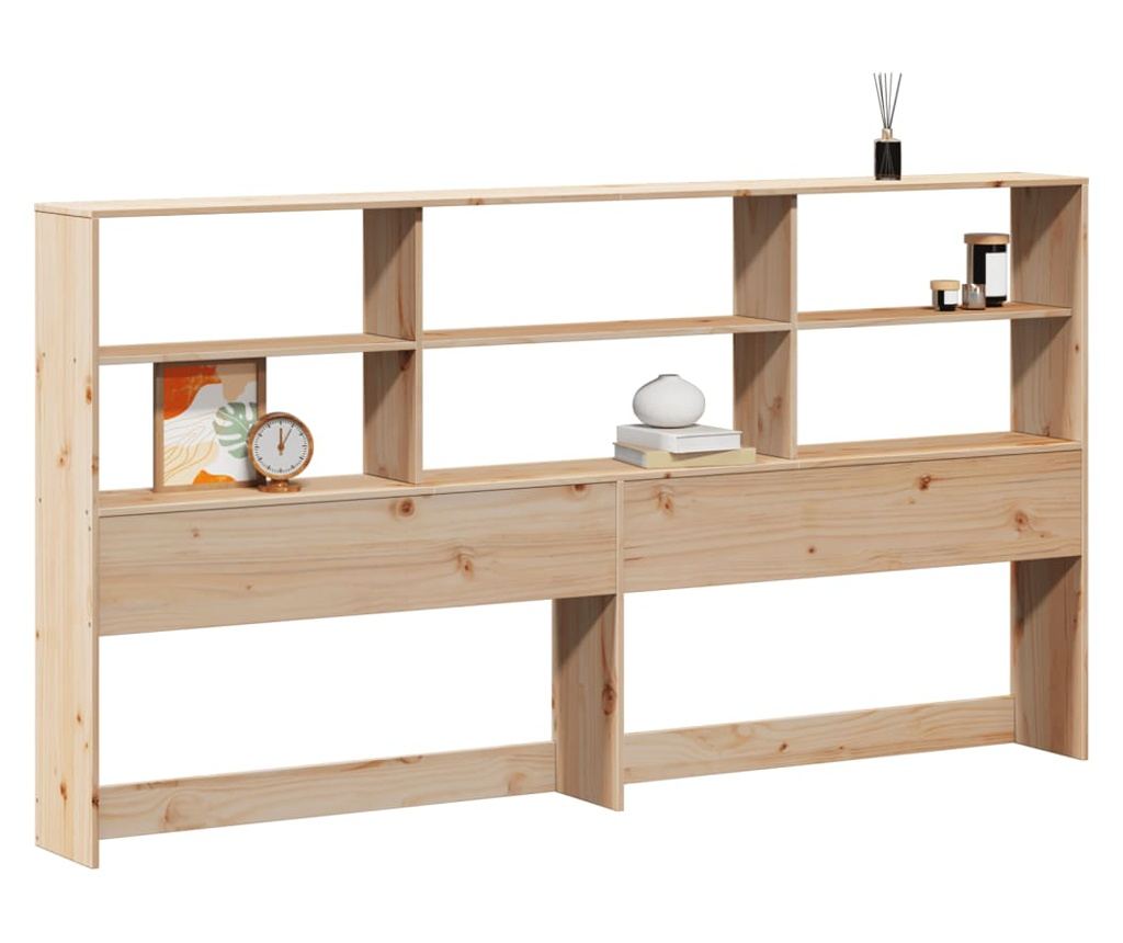 tömör fenyőfa fejtámla tárolóval 200 cm - 2