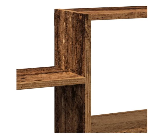 antik fa színű szerelt fa fali polc 96 x 18 x 60 cm