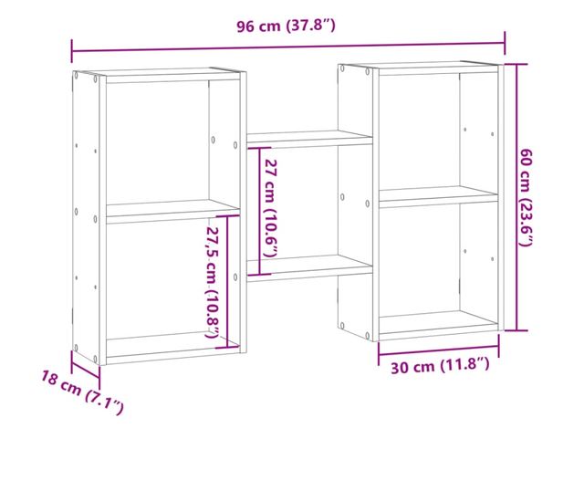 fekete szerelt fa fali polc 96 x 18 x 60 cm