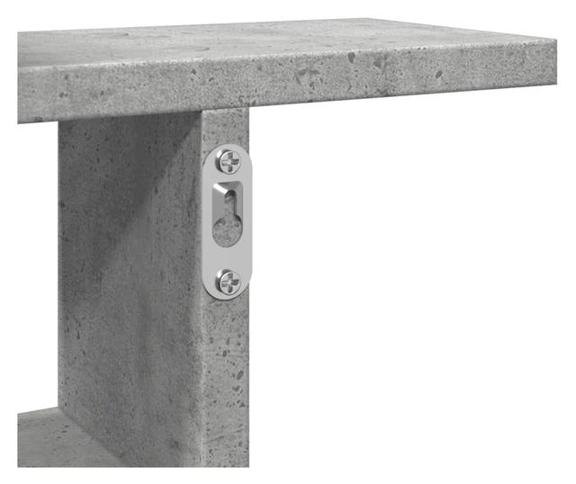 2 db betonszürke szerelt fa fali polc 38 x 12 x 38 cm