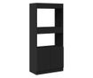 fekete szerelt fa magasszekrény 63 x 33 x 140 cm