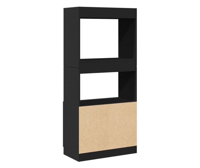 fekete szerelt fa magasszekrény 63 x 33 x 140 cm