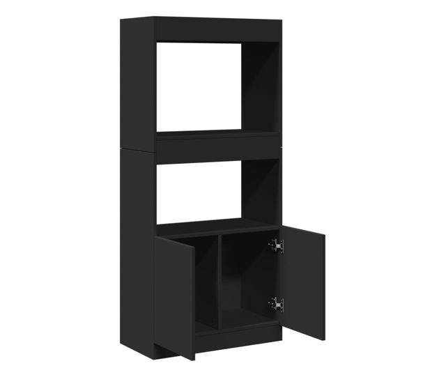 fekete szerelt fa magasszekrény 63 x 33 x 140 cm
