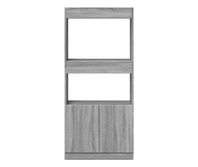 szürke sonoma színű szerelt fa magasszekrény 63 x 33 x 140 cm