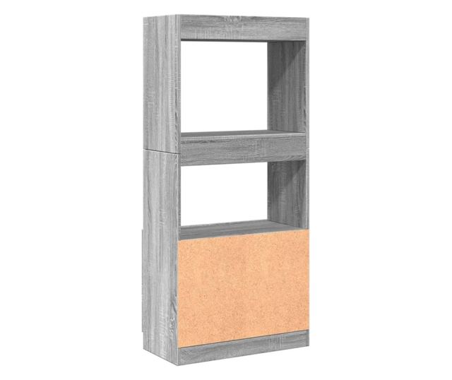 szürke sonoma színű szerelt fa magasszekrény 63 x 33 x 140 cm