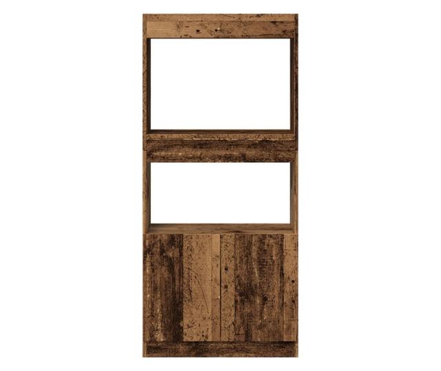 antik fa színű szerelt fa magasszekrény 63 x 33 x 140 cm