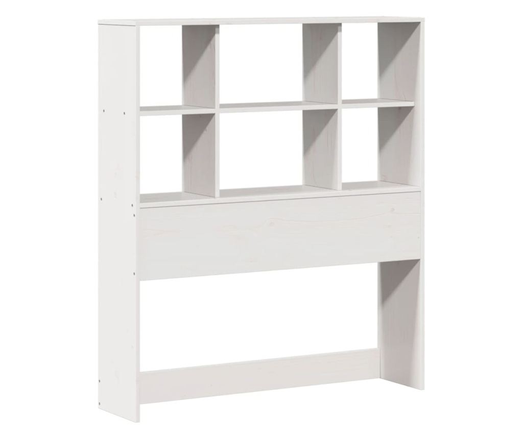 fehér tömör fenyőfa fejtámla tárolóval 75 cm - 3