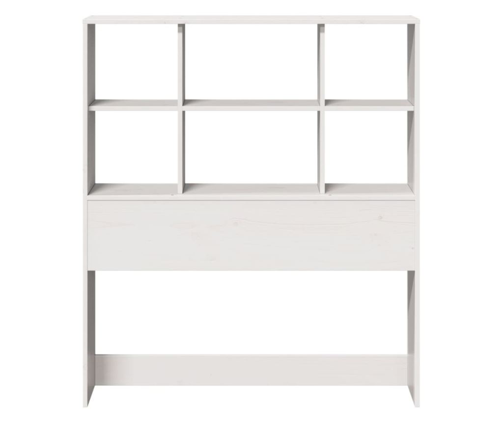 fehér tömör fenyőfa fejtámla tárolóval 75 cm - 4