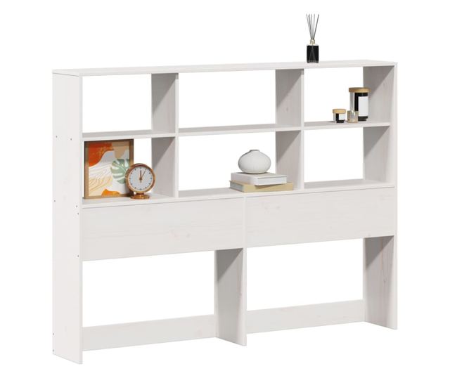 fehér tömör fenyőfa fejtámla tárolóval 160 cm