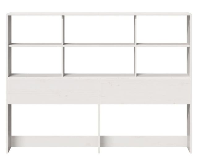 fehér tömör fenyőfa fejtámla tárolóval 160 cm