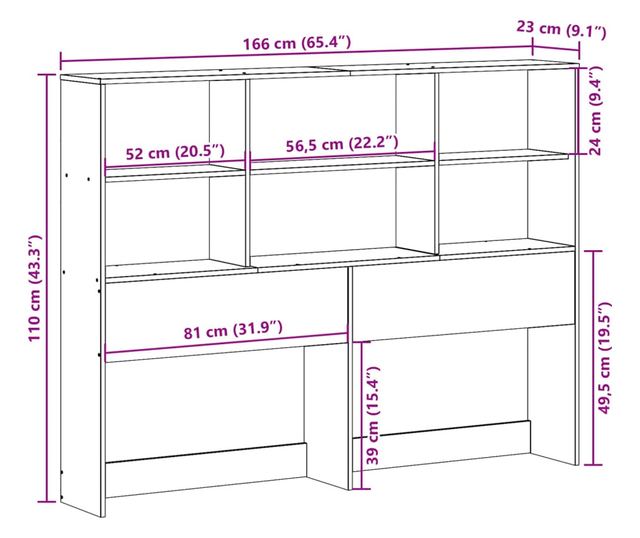 fehér tömör fenyőfa fejtámla tárolóval 160 cm