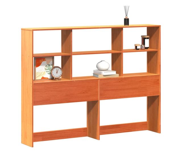 viaszbarna tömör fenyőfa fejtámla tárolóval 140 cm